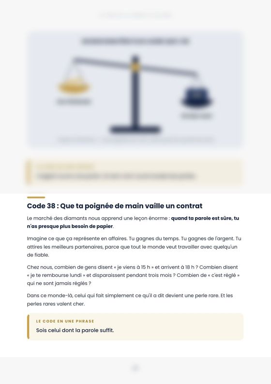 Page du livre : code 38
